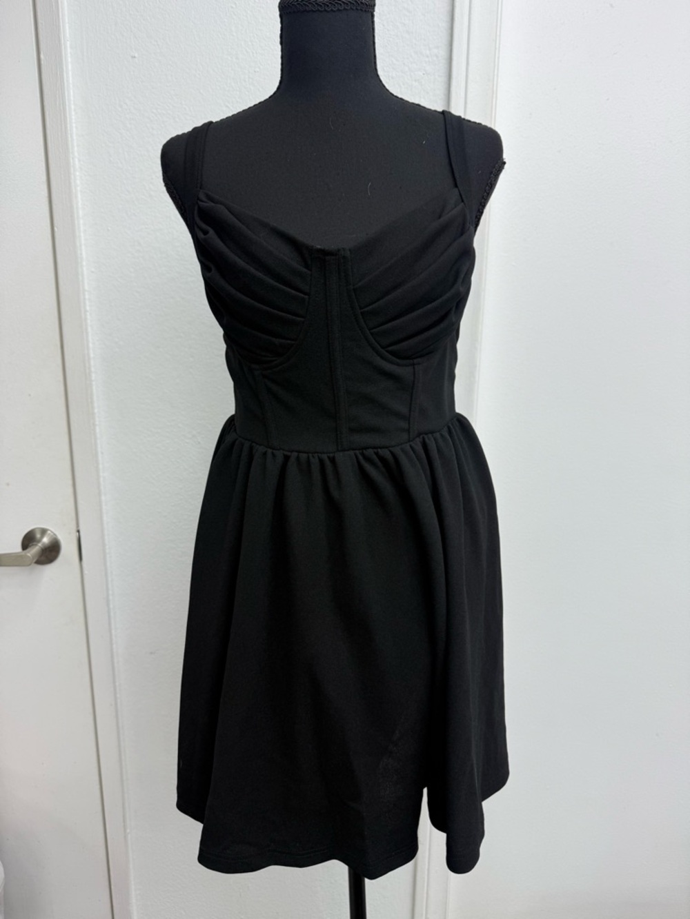 Black Sleeveless Fit-and-Flare Dress - Brand Unspecified